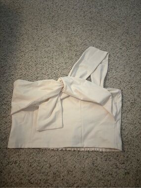 Banana Republic Cream Smocked Strapless Top